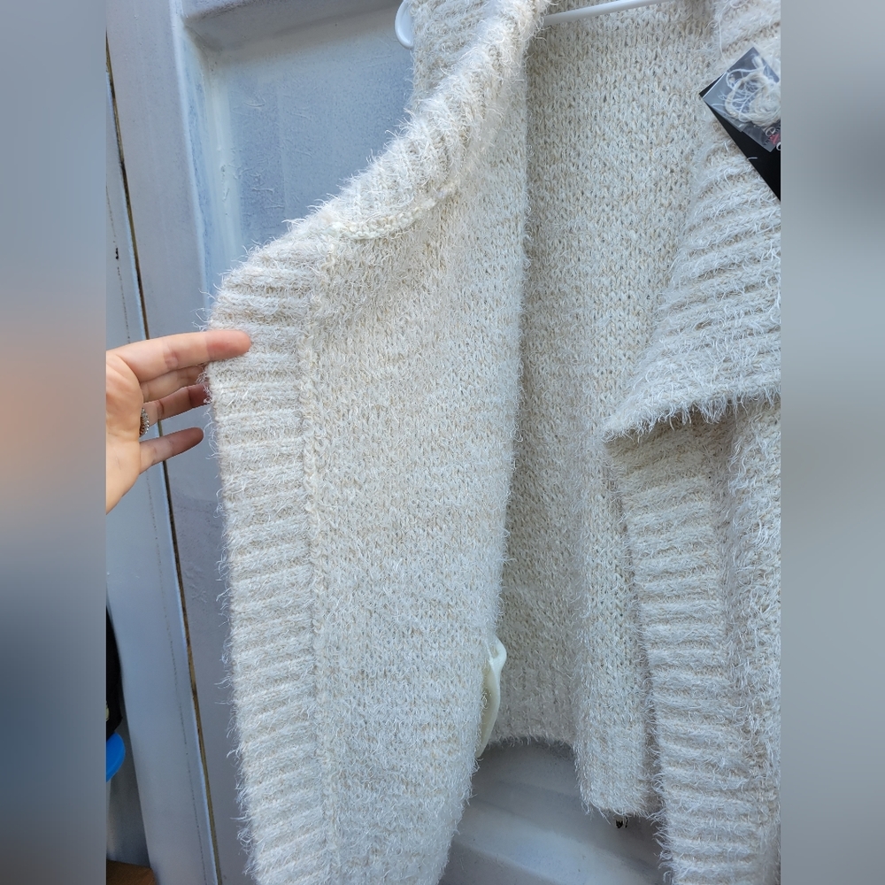 Style & Co. Cream Textured Open-Front Sweater - Picture 6 of 10